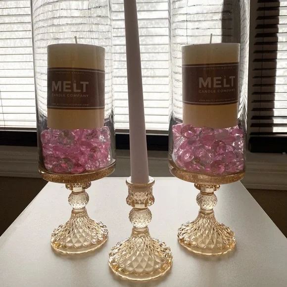 Candle Set- New Handmade Home Decor comes with New Candles + Holders - Picture 2 of 9